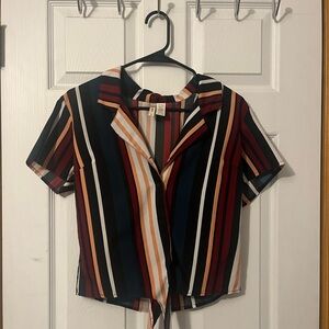 cropped button down